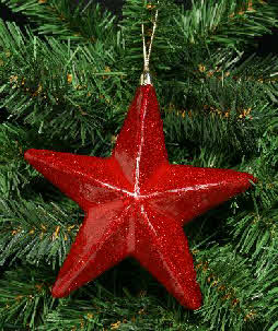 Tree Trims - Lacquered Glitter Star