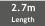  2.7m
 Length